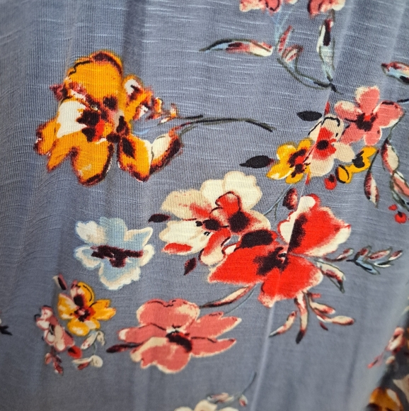 NWT Maurices Braided Spaghetti Strap Floral Faded Blue Tank With Woven Bodice-SM - Picture 2 of 11